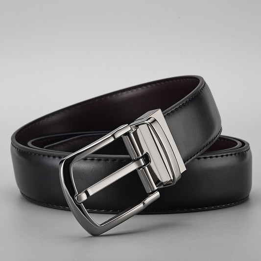 MONO//FIT men's leather business belt in black with a sleek metal buckle for formal occasions