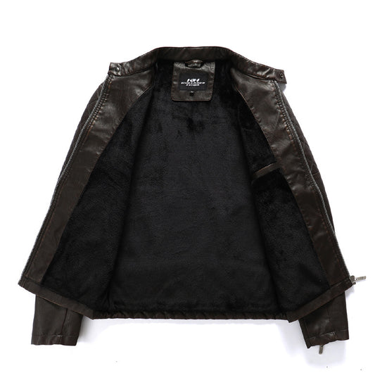 Interior view of MONO//FIT men's leather jacket showcasing soft lining for comfort and style