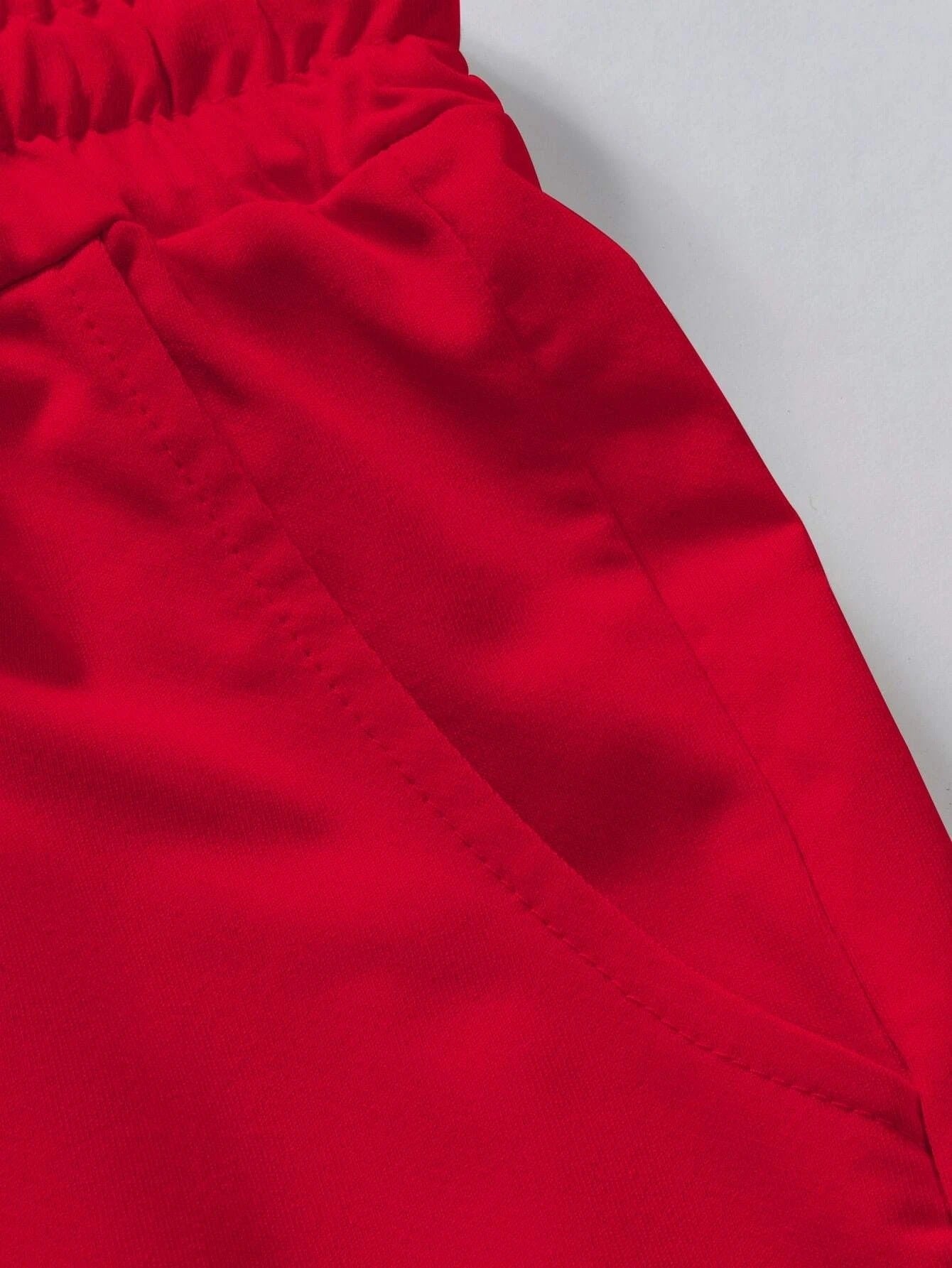 MONO//FIT men's printed bear shorts in vibrant red with comfortable elastic waistband
