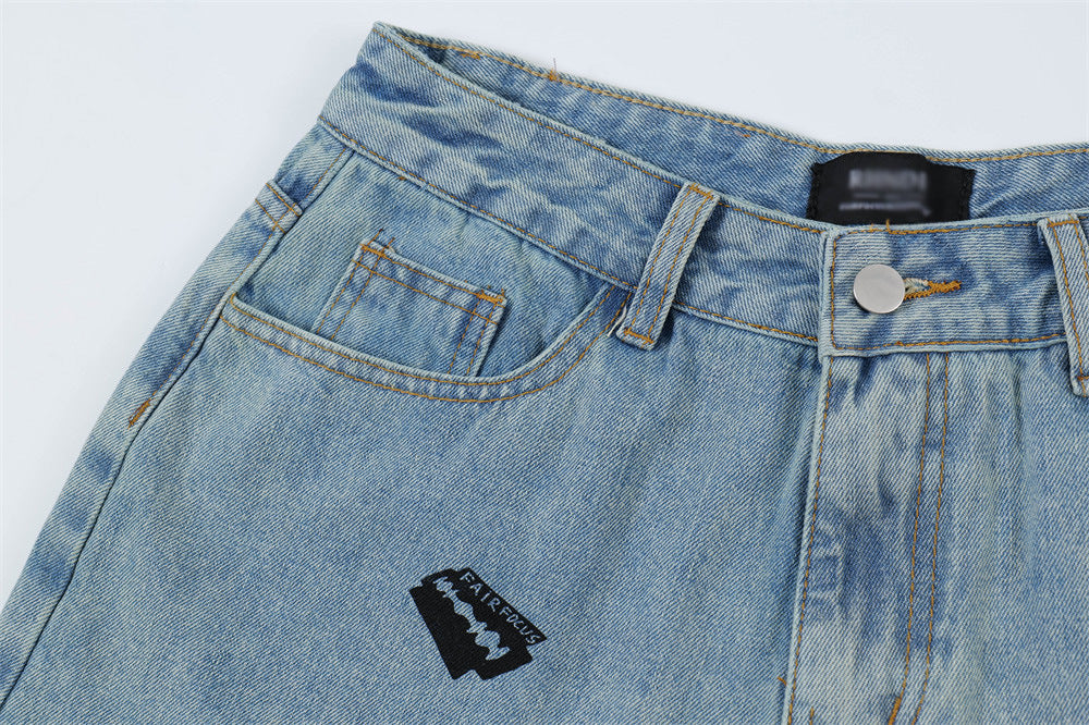 MONO//FIT men's printed denim shorts with a stylish design and comfortable fit
