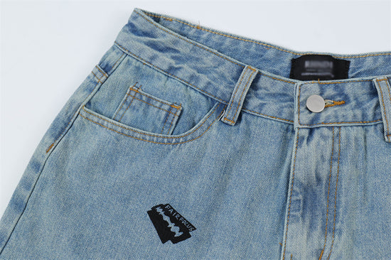 MONO//FIT men's printed denim shorts with a stylish design and comfortable fit