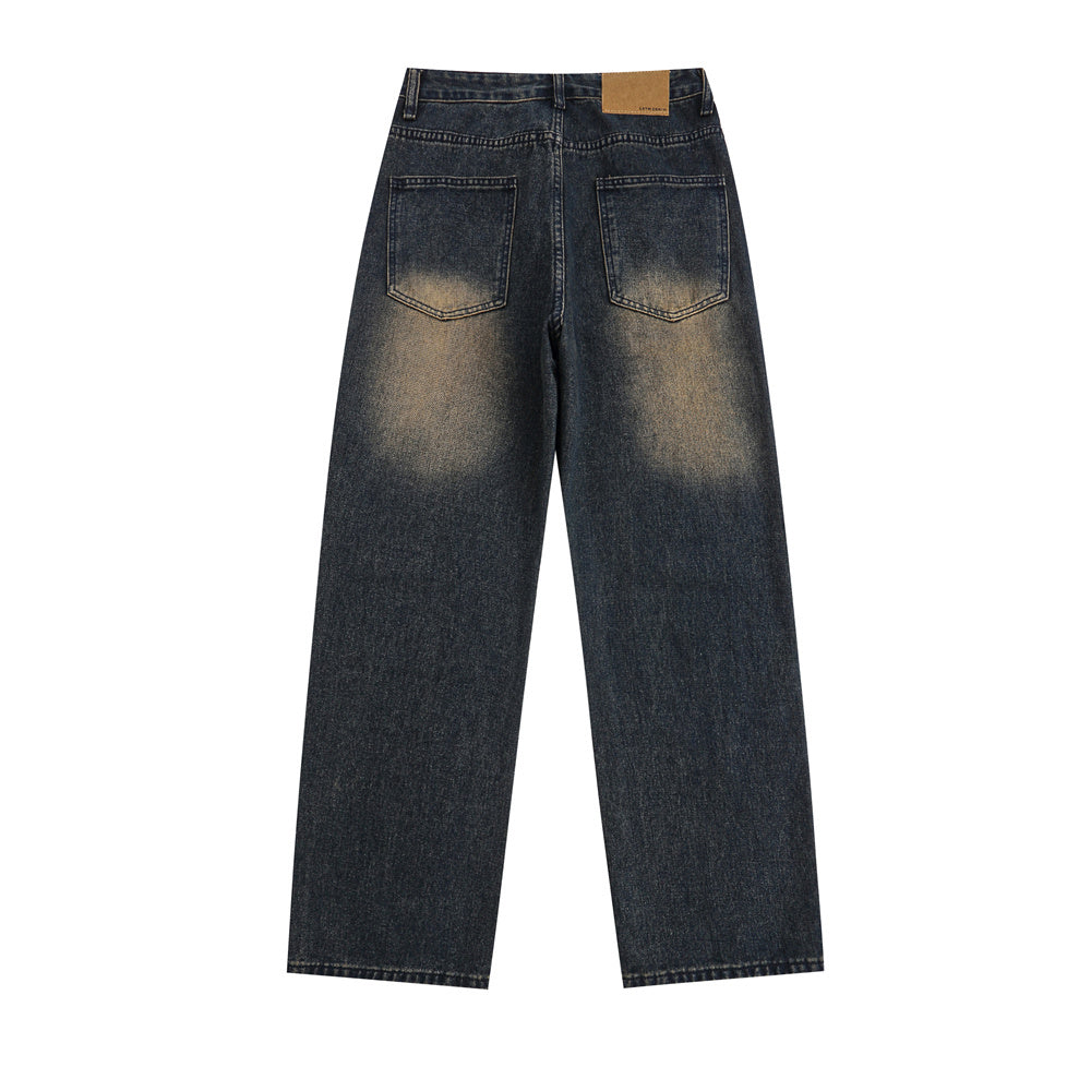 MONO//FIT men's straight jeans fashion with a relaxed fit and vintage wash for casual style