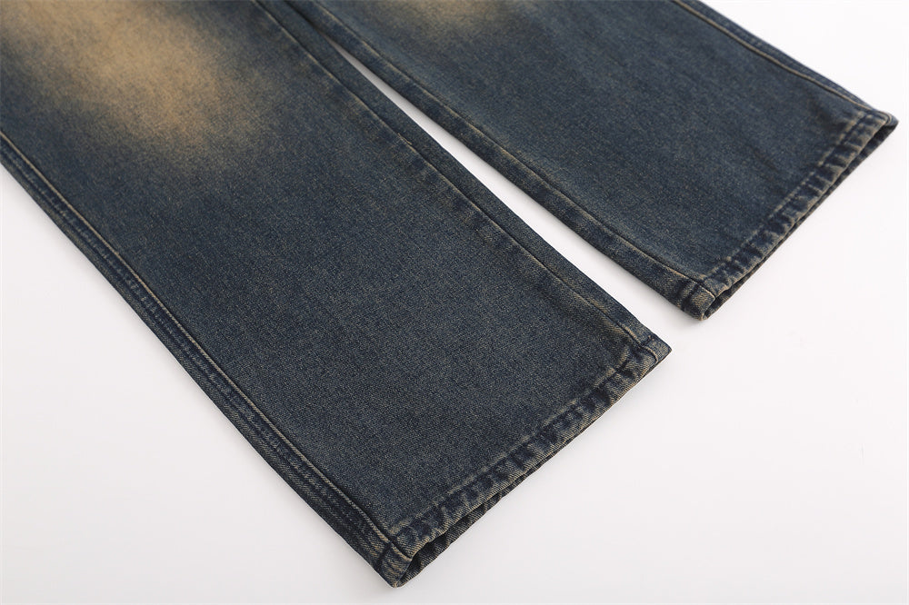 MONO//FIT men's straight jeans fashion in dark wash with subtle fading for a stylish casual look