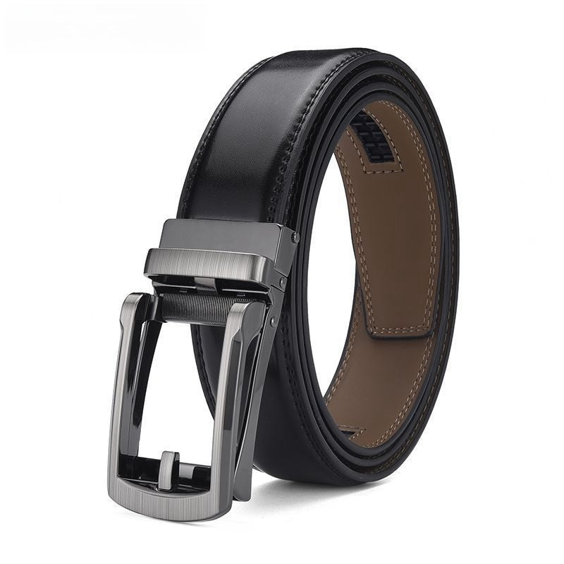 MONO//FIT men's timeless design belt in sleek black leather with a polished silver buckle