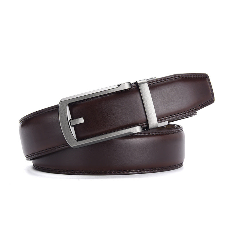 MONO//FIT men's timeless design belt in brown leather with a polished silver buckle for versatile styling