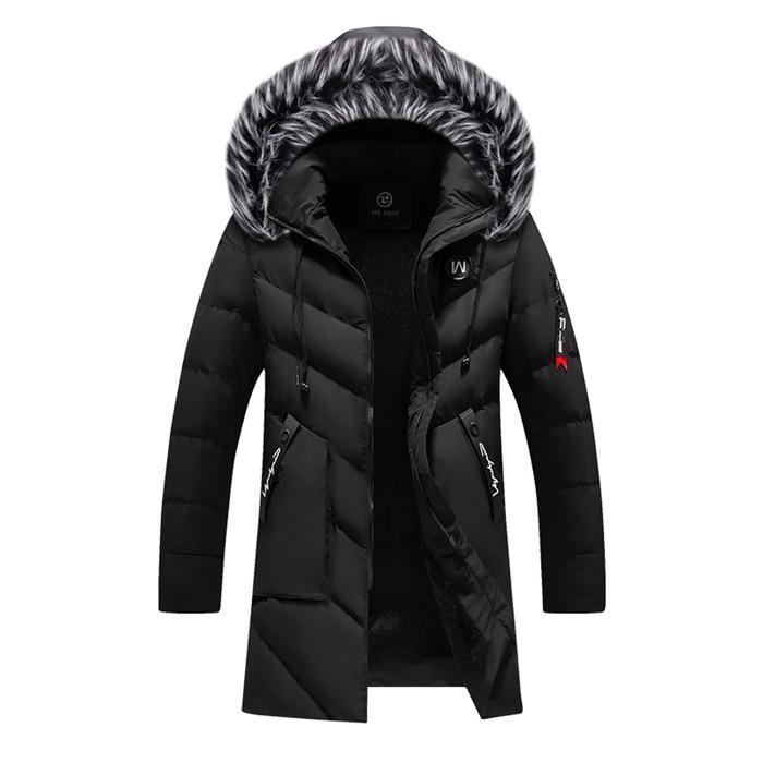 MONO//FIT men's winter jacket with a fur-lined hood and lightweight design for warmth and style.