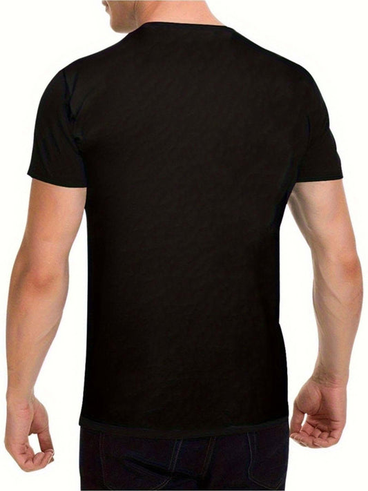 Back view of a black MONO//FIT minimalist graphic T-shirt perfect for casual wear