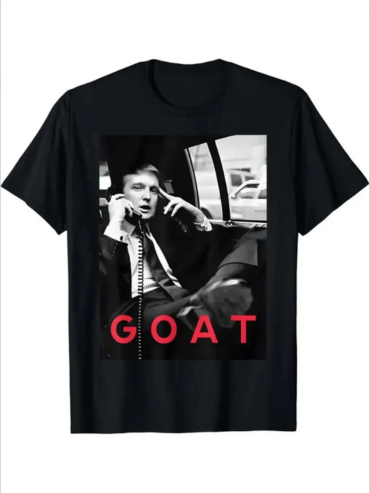 Black MONO//FIT Republican pro America shirt featuring a bold image with the word GOAT