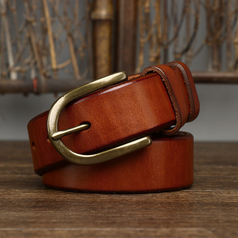 MONO//FIT retro copper buckle belt men in rich leather for stylish outfits and durability
