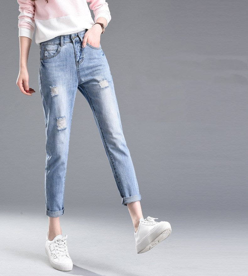 Affordable MONO//FIT ripped jeans for women in light blue with stylish distressed detailing