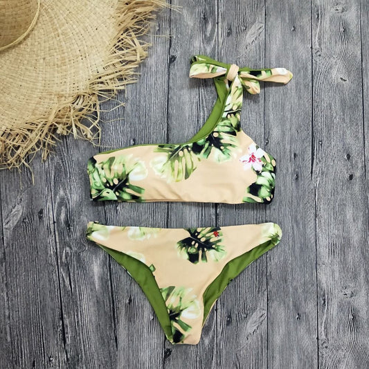 MONO//FIT sexy bikini swimsuit for women in floral print with adjustable tie straps and a stylish design