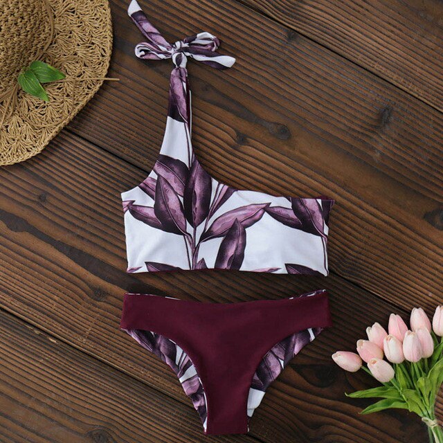 MONO//FIT sexy bikini swimsuit for women in floral design with a stylish one-shoulder top