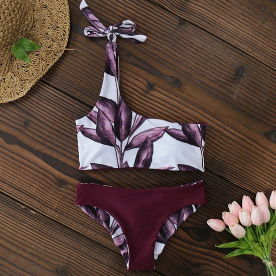 MONO//FIT sexy bikini swimsuit for women in floral design with a stylish one-shoulder top