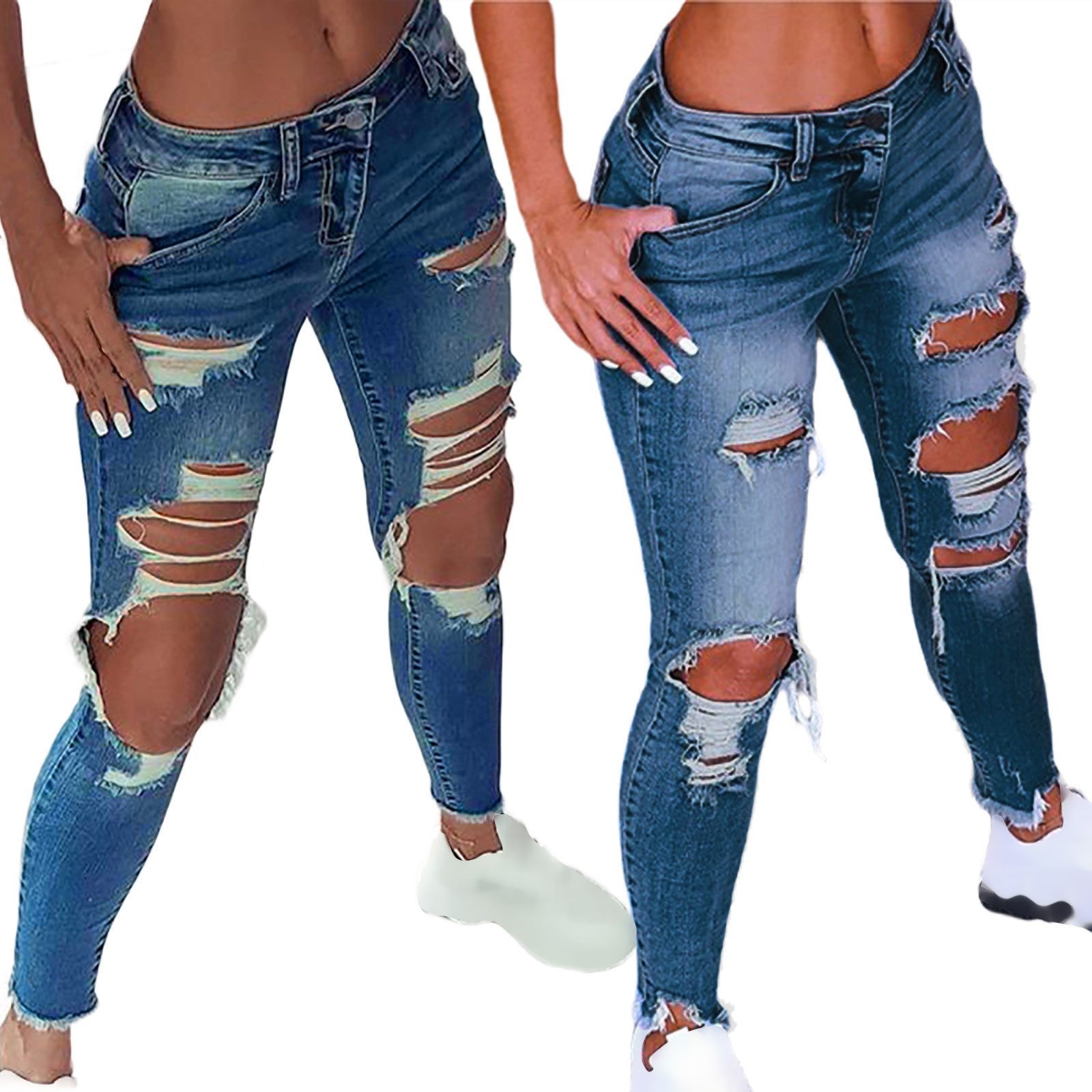 MONO//FIT sexy street style jeans with distressed design and high waist fit, perfect for casual outfits