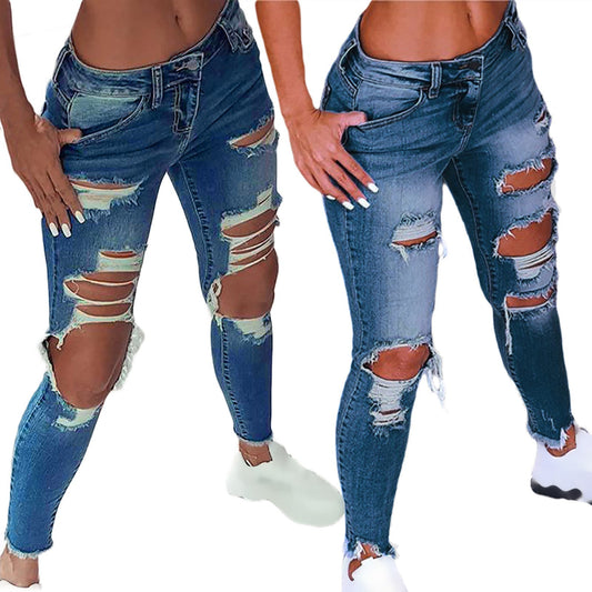 MONO//FIT sexy street style jeans with distressed design and high waist fit, perfect for casual outfits