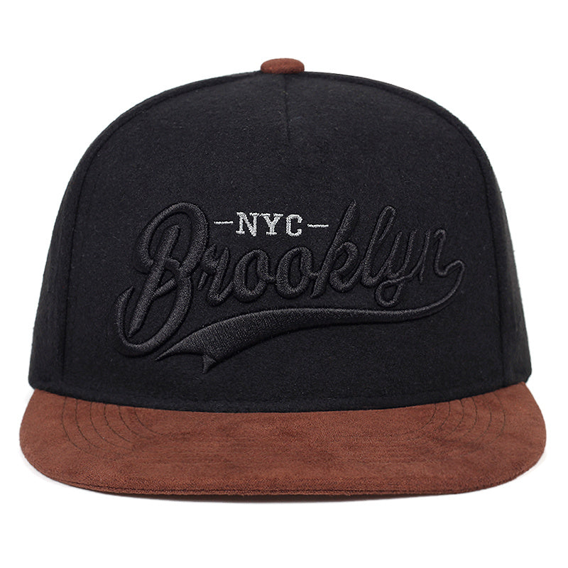 MONO//FIT Brooklyn Snapback Cap in Black and Brown, stylish sport cap for men