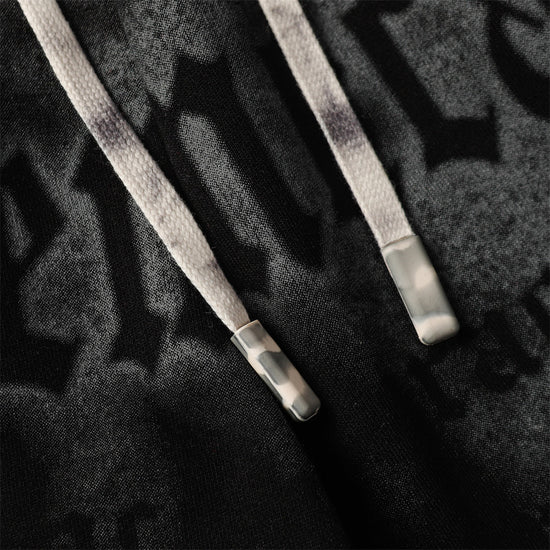 MONO//FIT spray paint style shorts with unique design and adjustable drawstring for comfort