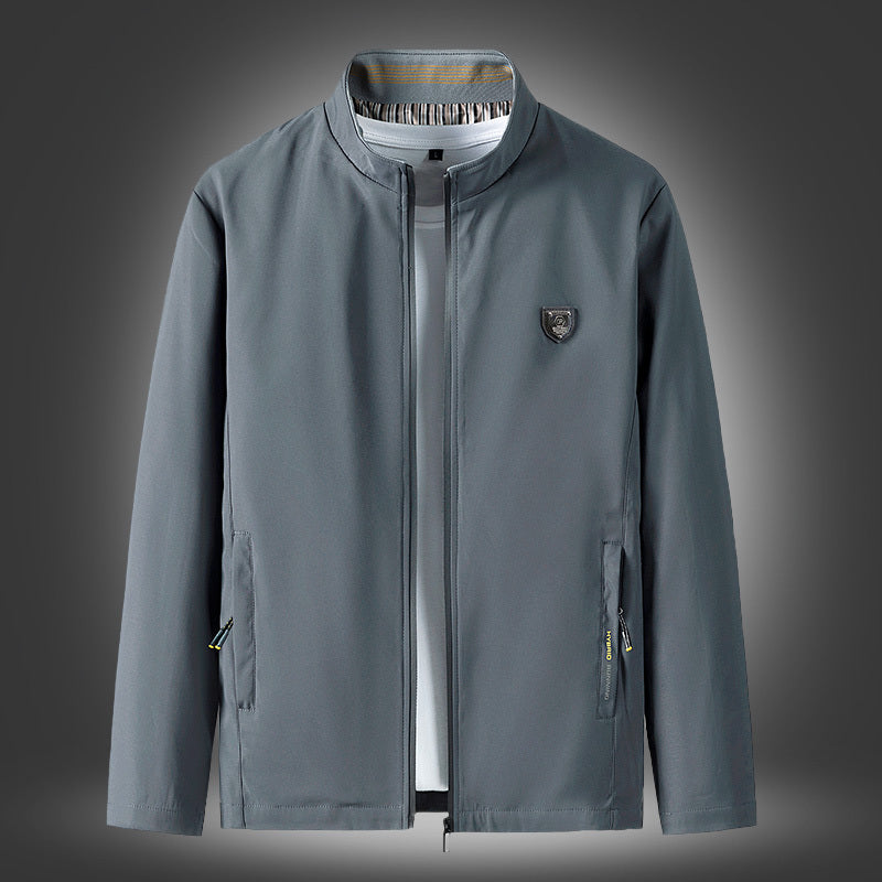 MONO//FIT Gray Jacket for Men, perfect as spring and autumn men's outerwear with zip pockets