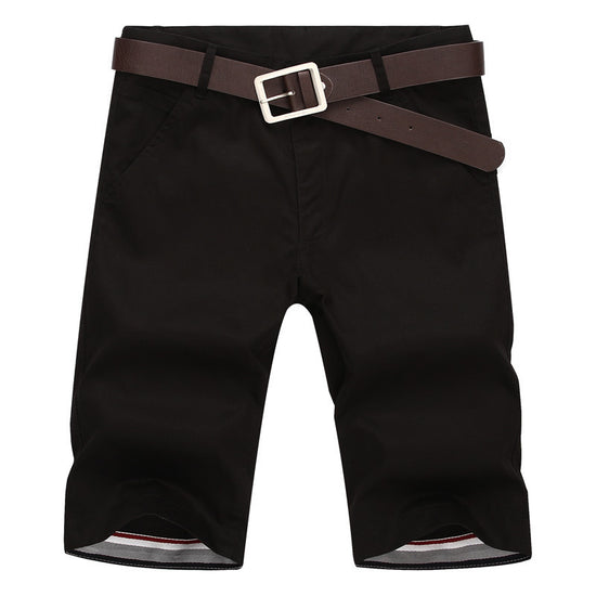 MONO//FIT black teen casual shorts men with a stylish belt for versatile summer looks