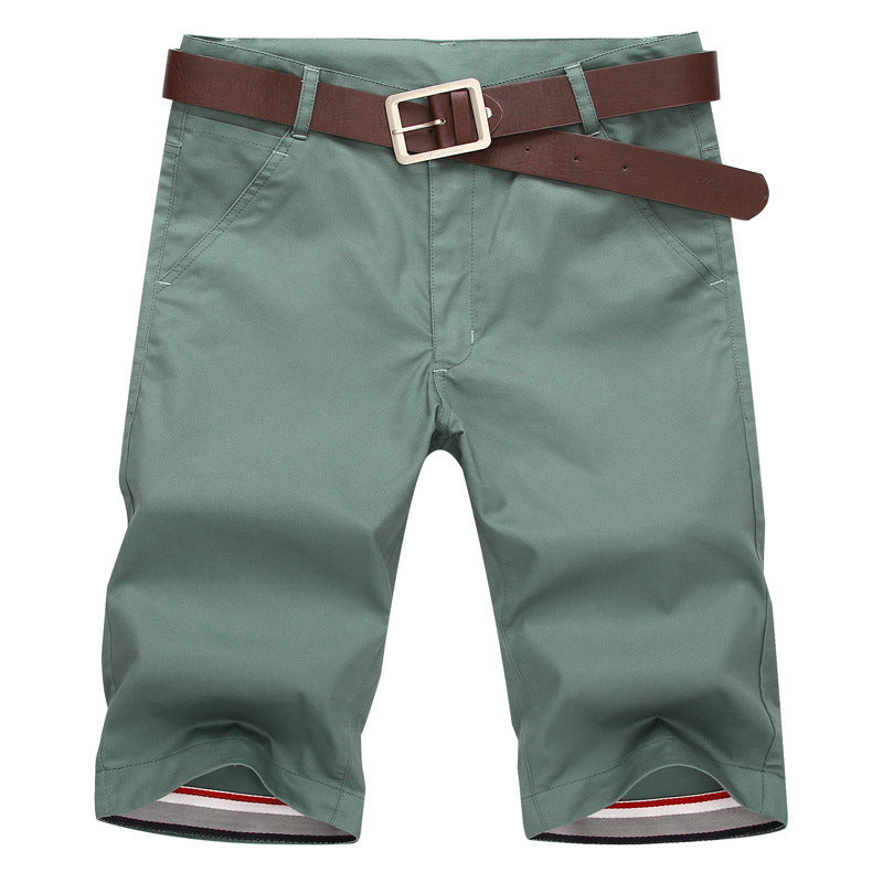 MONO//FIT green teen casual shorts men with a stylish belt for comfortable summer wear