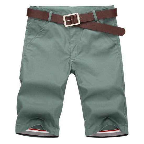 MONO//FIT green teen casual shorts men with a stylish belt for comfortable summer wear