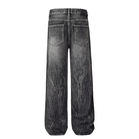 MONO//FIT water ripple jeans men with a unique faded design and relaxed fit for casual style
