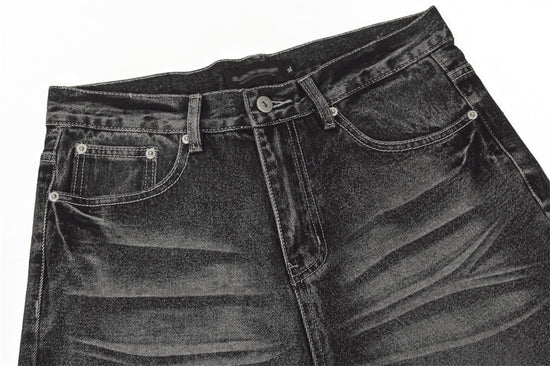 MONO//FIT water ripple jeans men in a stylish black wash with faded details and classic five-pocket design
