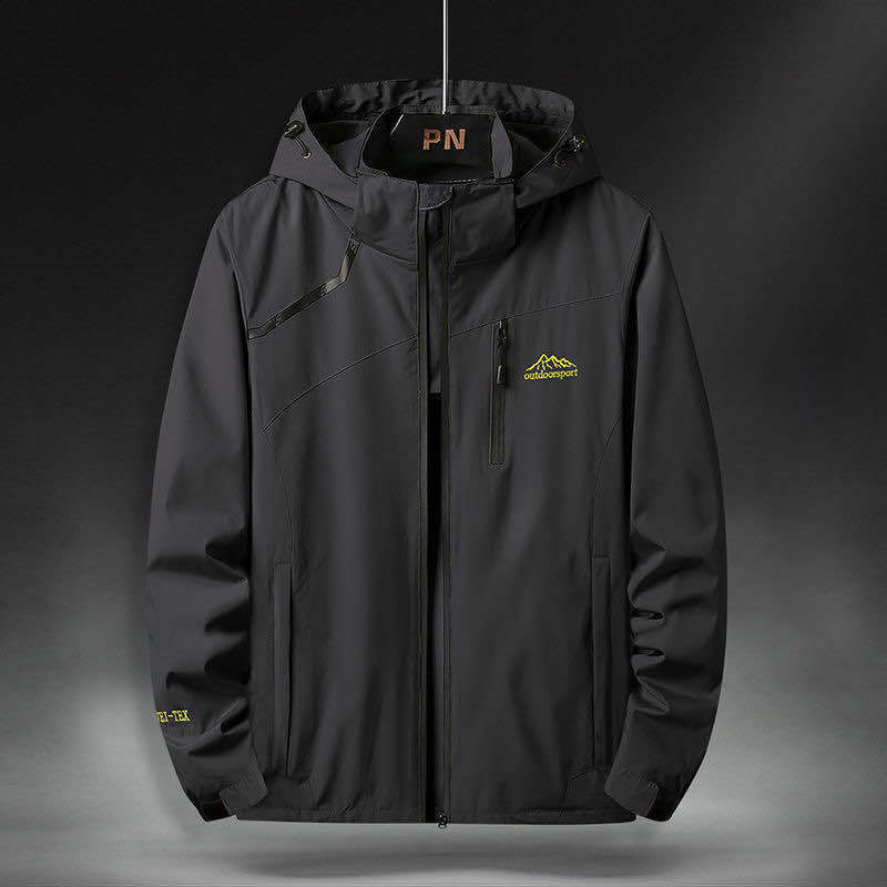 MONO//FIT waterproof jacket for winter with adjustable hood and sleek black design