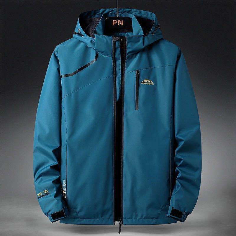 MONO//FIT waterproof jacket for winter in blue with adjustable hood and sleek design