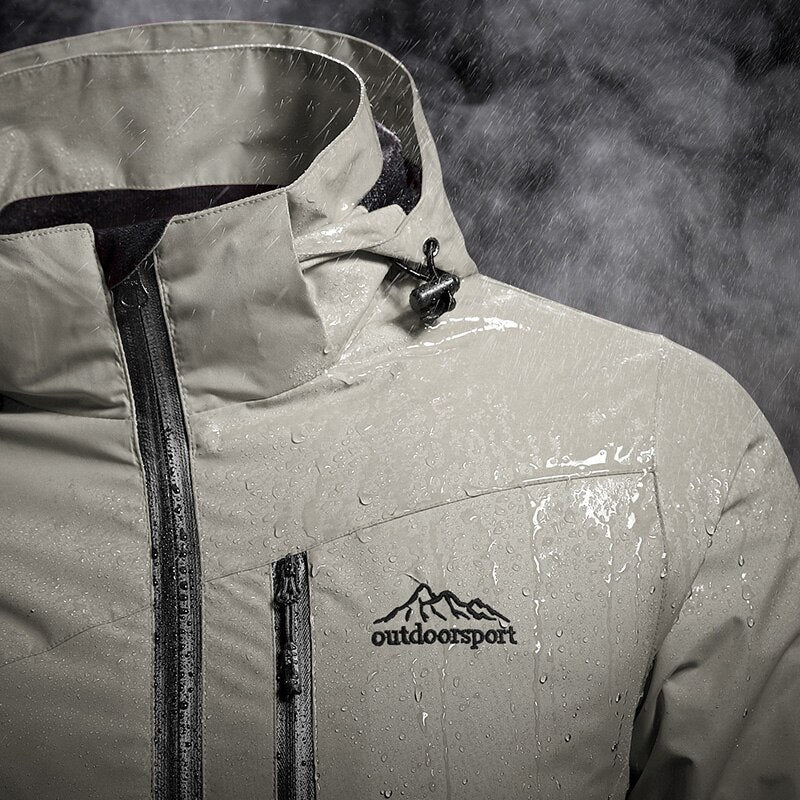MONO//FIT waterproof jacket for winter designed with water-resistant fabric and a stylish gray finish
