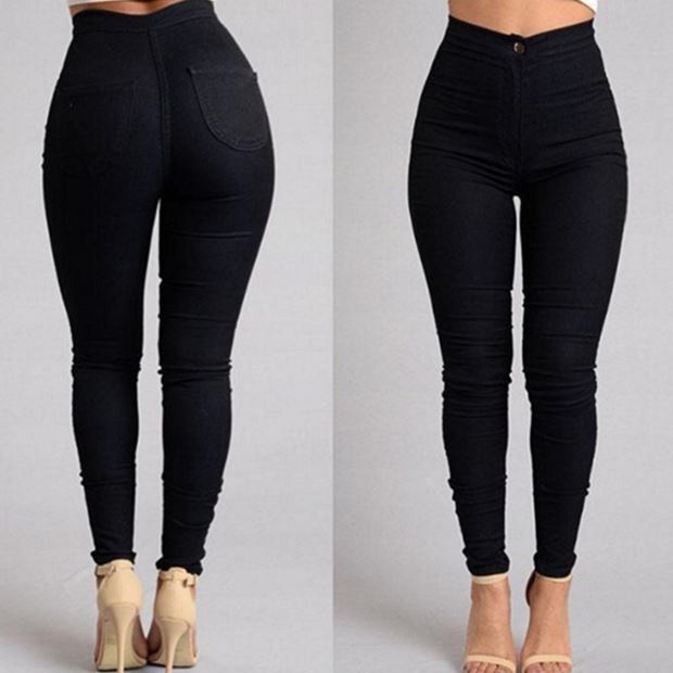 MONO//FIT women's elastic jeans in black with high waist and skinny fit design