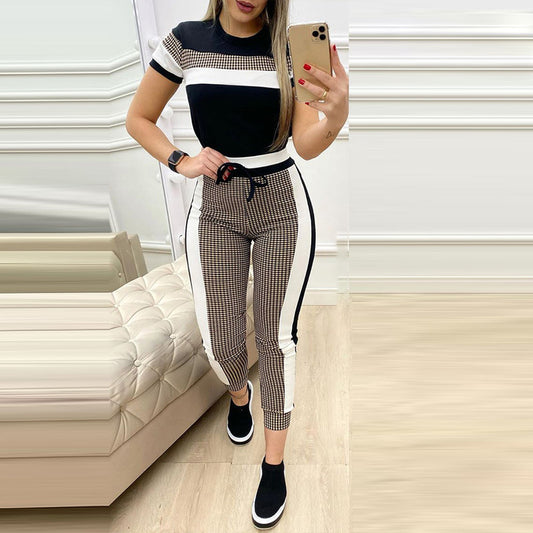 MONO//FIT women's fashion sets featuring a stylish black and white striped top with matching pants