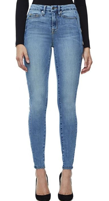 MONO//FIT women's hoop jeans in light blue with a flattering skinny fit and high-rise waist