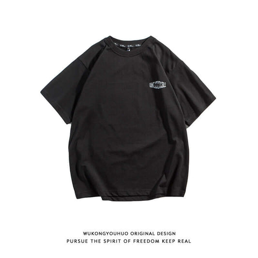 Black retro t-shirt by MONO//FIT with original design and relaxed fit for everyday wear